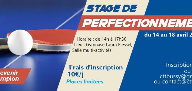 Stage de perfectionnement | 14-18 avril 2025