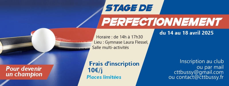 Stage de perfectionnement | 14-18 avril 2025