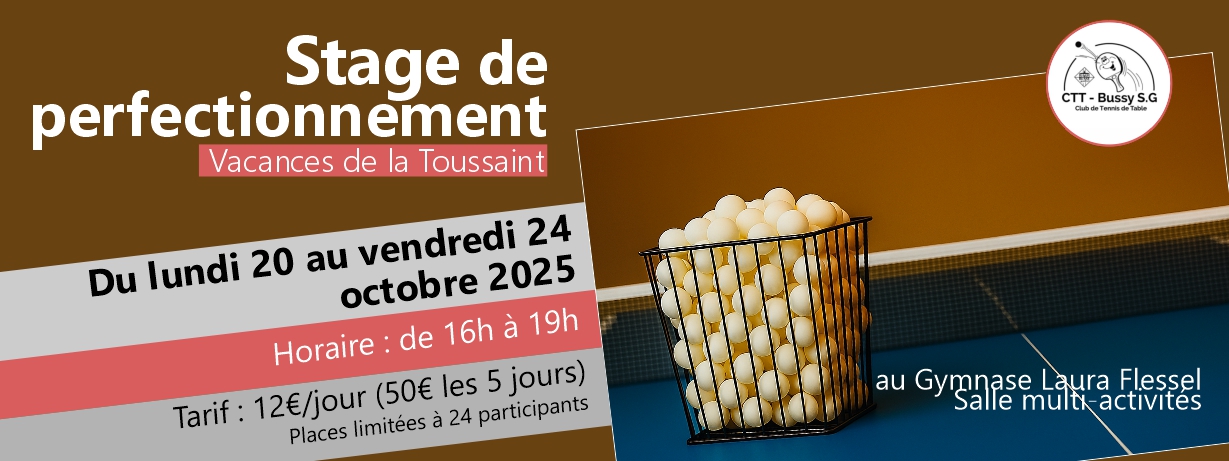 Stage de perfectionnement tennis de table CTTBussy SG