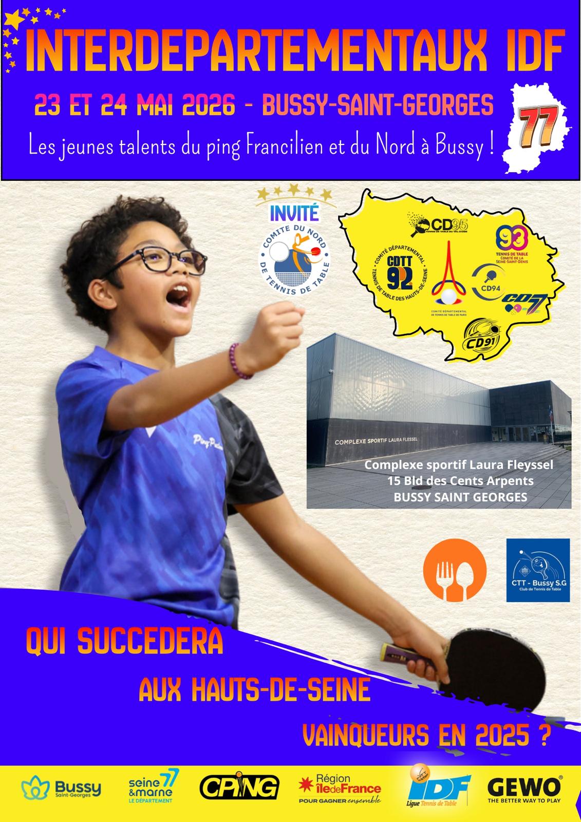 Interdépartementaux IDF Tennis de table mai 2026