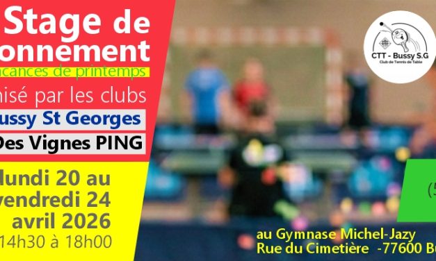 Stage de perfectionnement 20-24 avril 2026